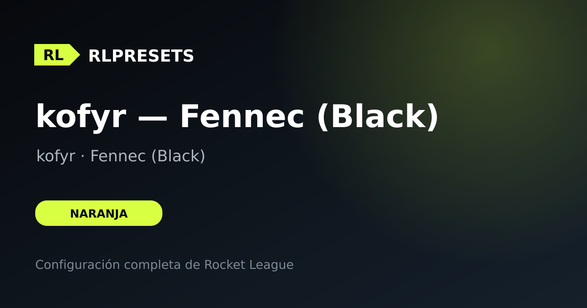 kofyr — Fennec (Black), preset de kofyr