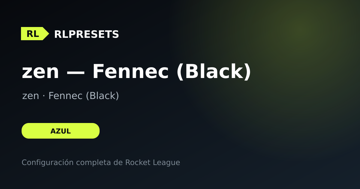 zen — Fennec (Black), preset de zen