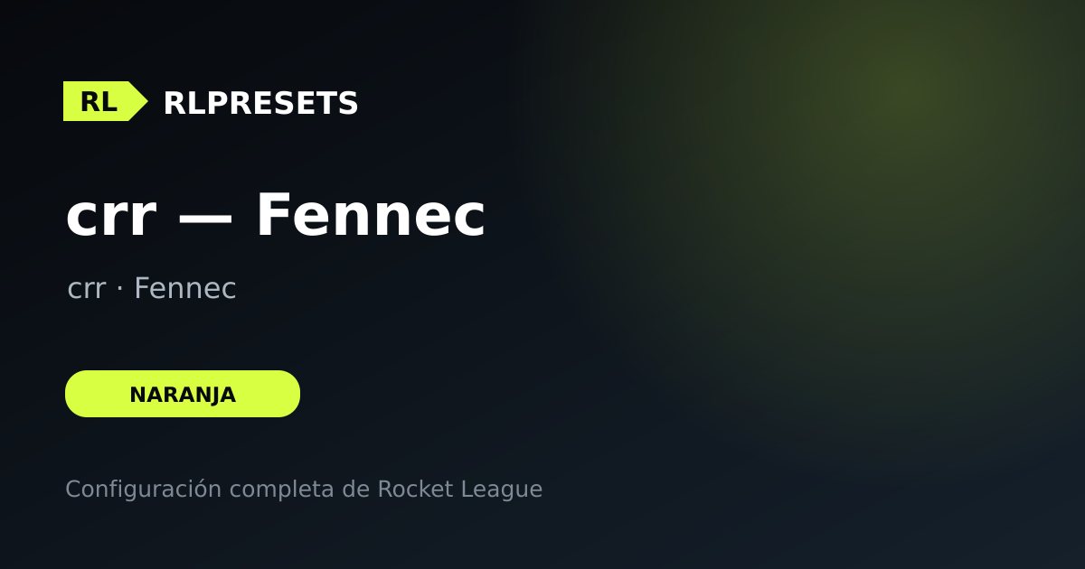 crr — Fennec, preset de crr