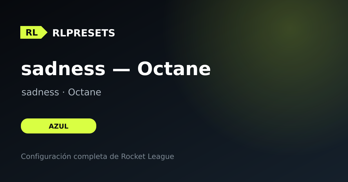 sadness — Octane, preset de sadness